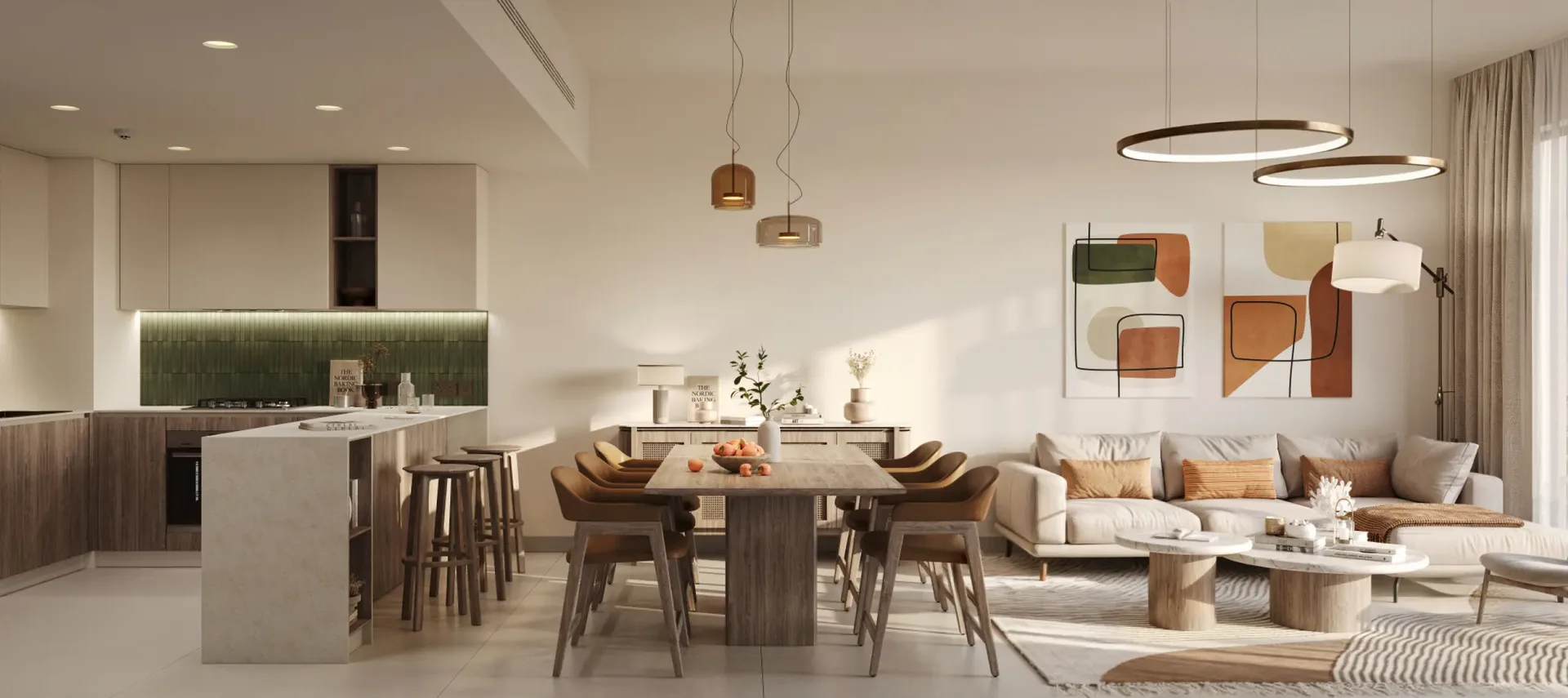 Modern two-storey townhouse with a front garden